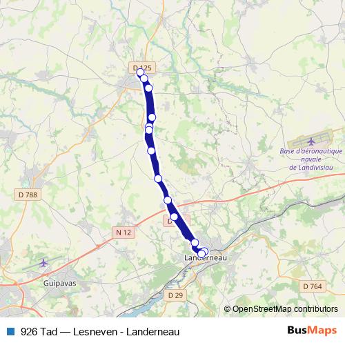 926 Tad bus Line Map