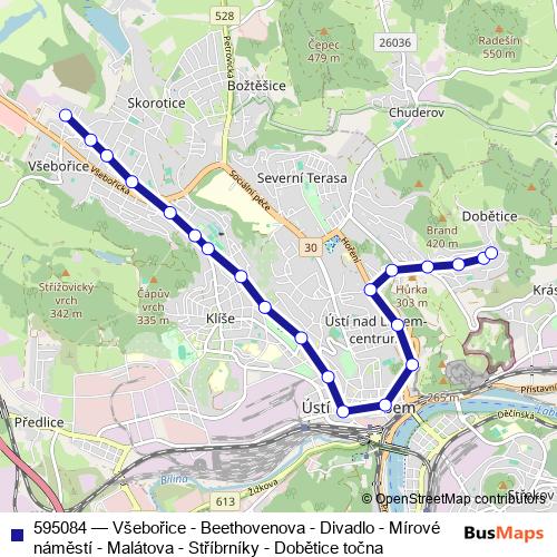 595084 trolleybus Line Map