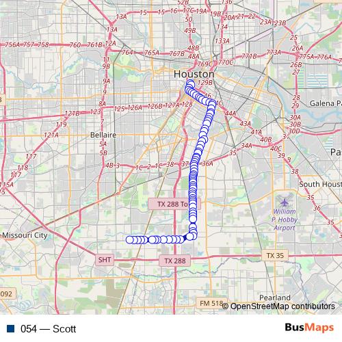 054 bus Line Map
