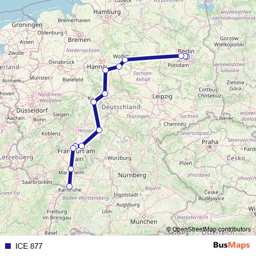 ICE 877 rail Line Map