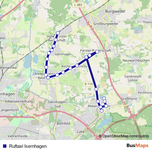 Ruftaxi Isernhagen bus Line Map