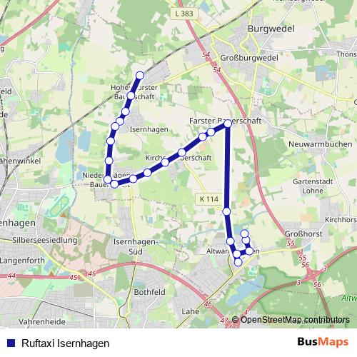 Ruftaxi Isernhagen bus Line Map