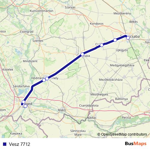 Vesz 7712 rail Line Map