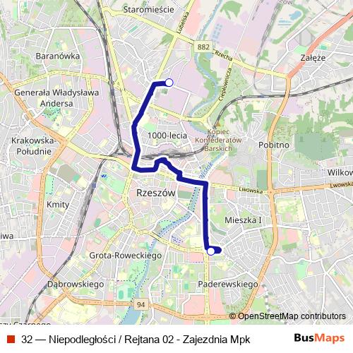 32 bus Line Map