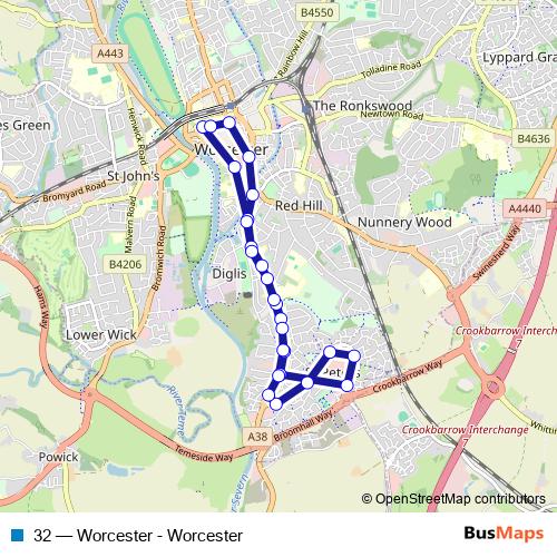 32 bus Line Map