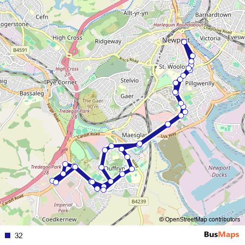 32 bus Line Map