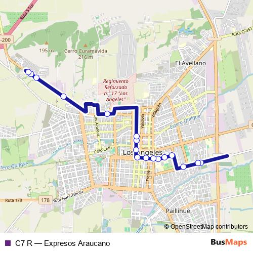 C7 R bus Line Map
