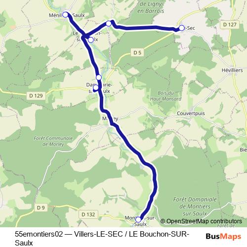 55emontiers02 bus Line Map