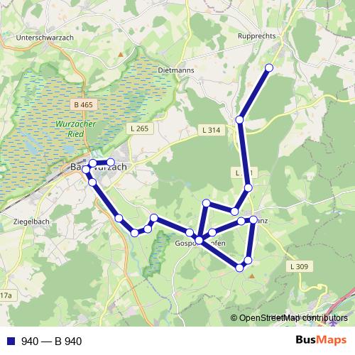 940 bus Line Map