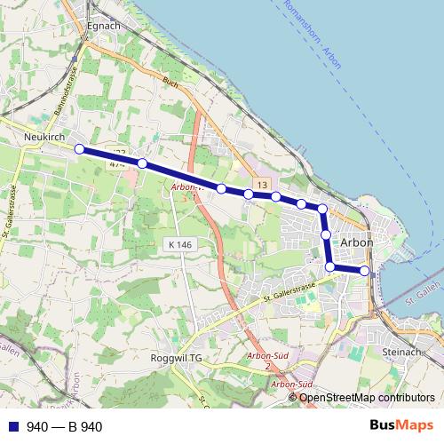 940 bus Line Map