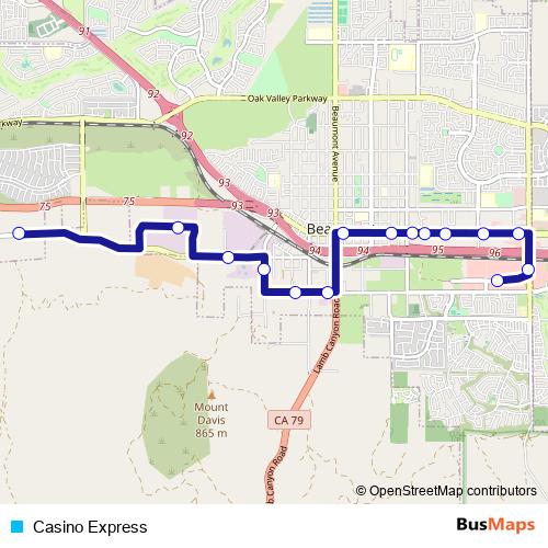 Casino Express bus Line Map