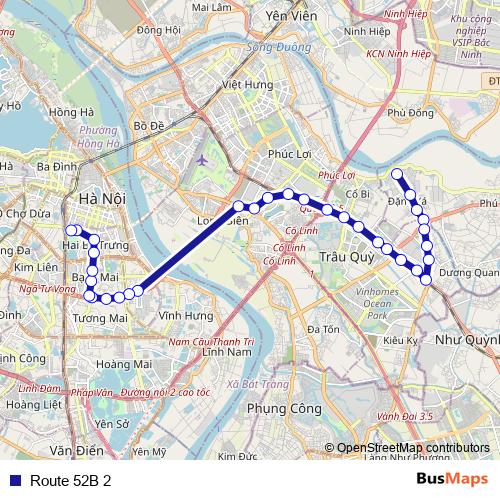 Route 52B 2 bus Line Map