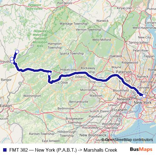 FMT 382 bus Line Map