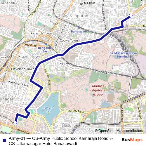 Army-01 bus Line Map