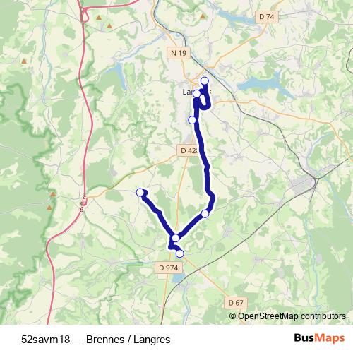 52savm18 bus Line Map