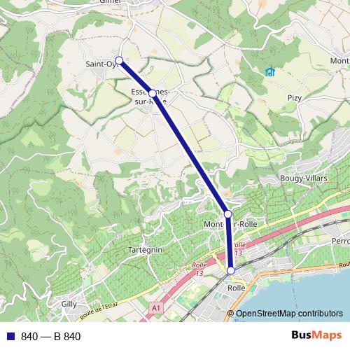 840 bus Line Map