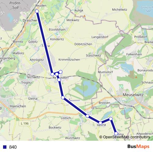 840 bus Line Map