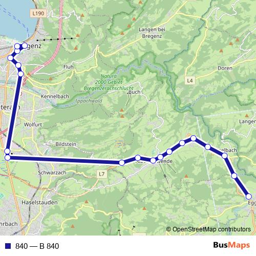 840 bus Line Map