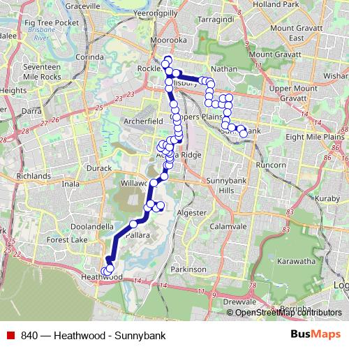 840 bus Line Map
