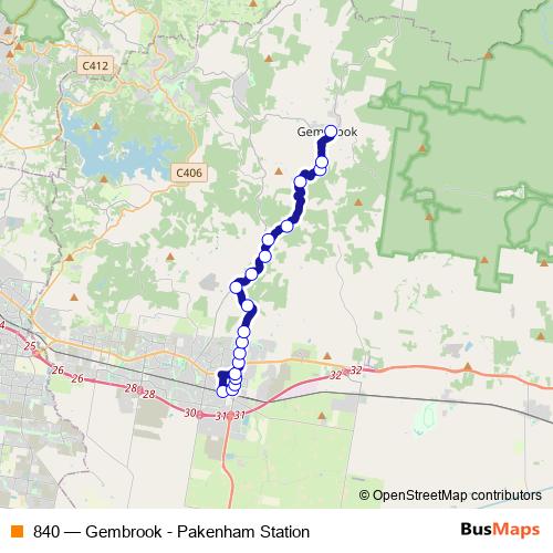 840 bus Line Map