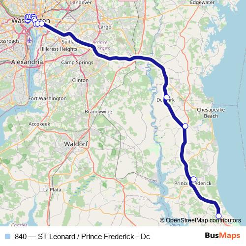 840 bus Line Map