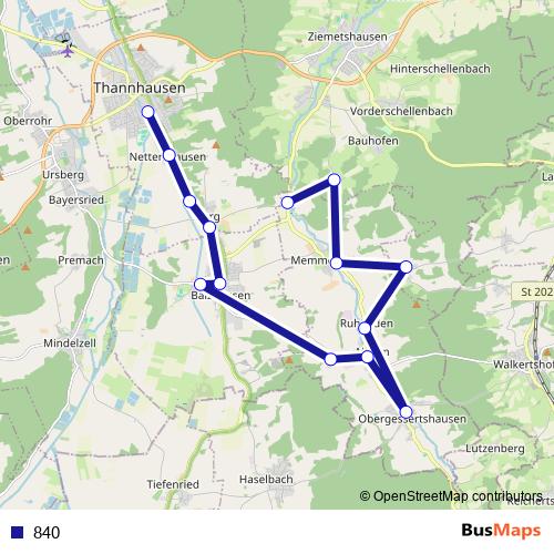 840 bus Line Map