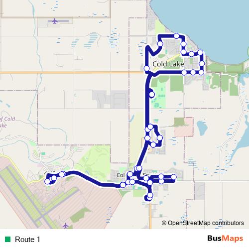 Route 1 bus Line Map