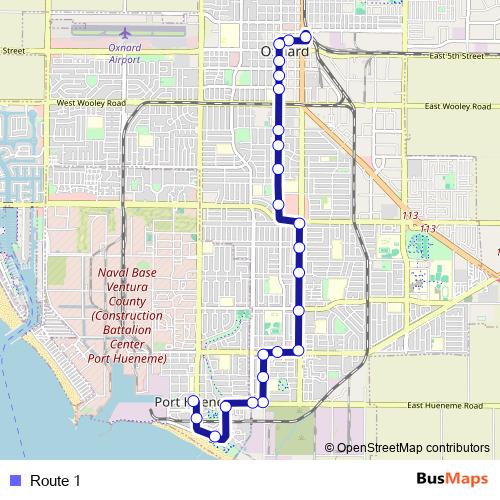 Route 1 bus Line Map