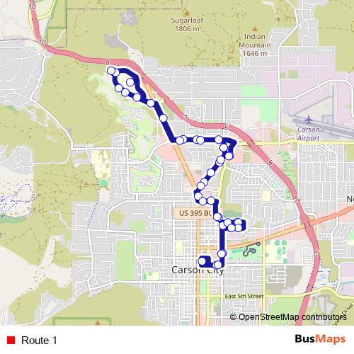 Route 1 bus Line Map