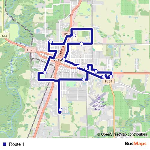 Route 1 bus Line Map