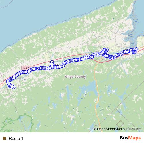 Route 1 bus Line Map