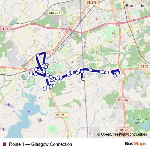 Route 1 bus Line Map
