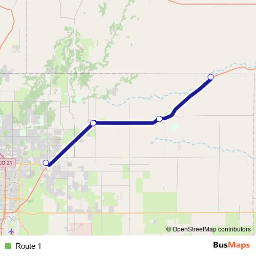 Route 1 bus Line Map