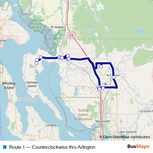 Route 1 bus Line Map