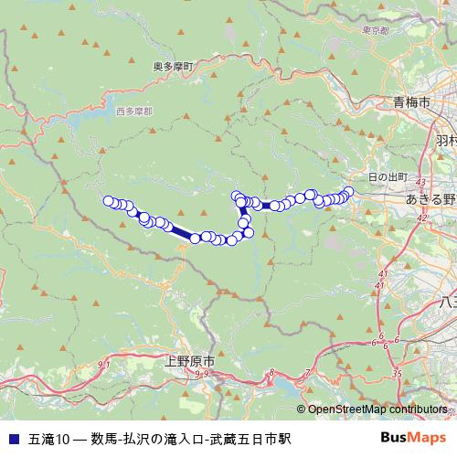 五滝10 bus Line Map