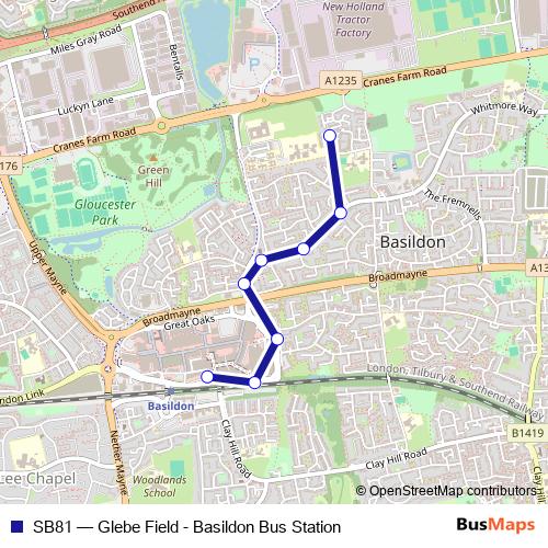 SB81 bus Line Map
