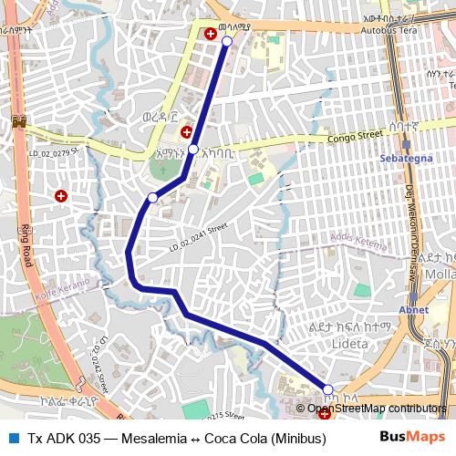 Tx ADK 035 bus Line Map