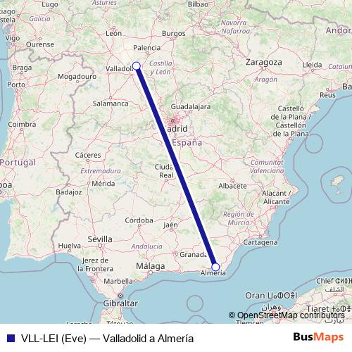 VLL-LEI (Eve) air Line Map