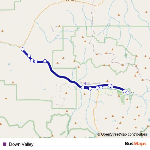 Down Valley bus Line Map