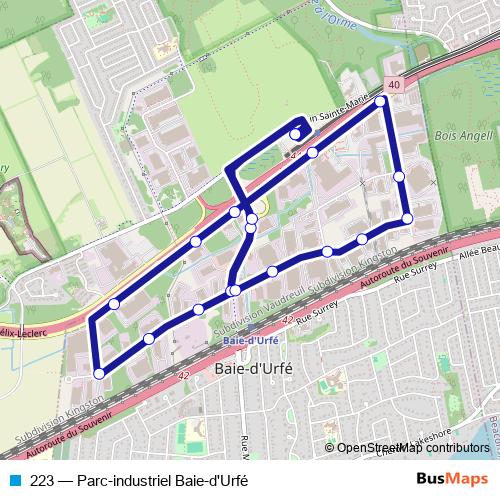 223 bus Line Map