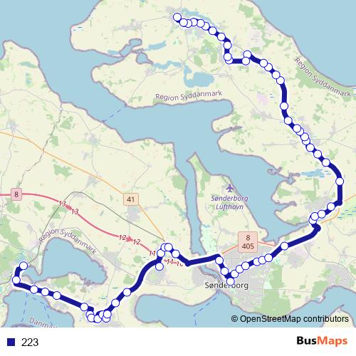 223 bus Line Map