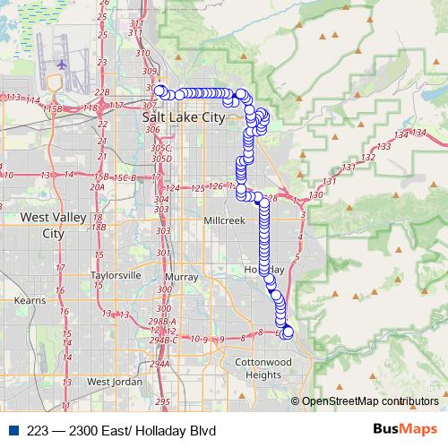 223 bus Line Map