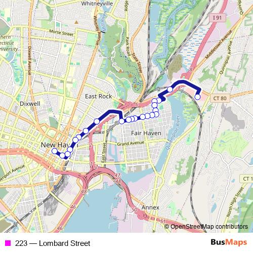 223 bus Line Map