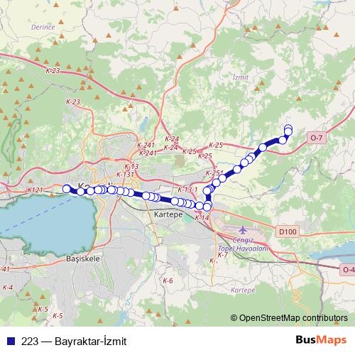 223 bus Line Map