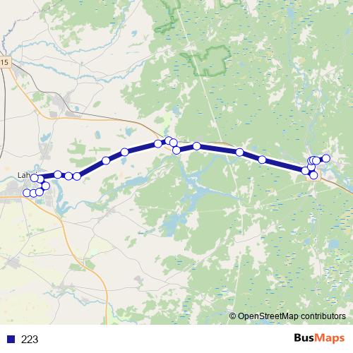 223 bus Line Map