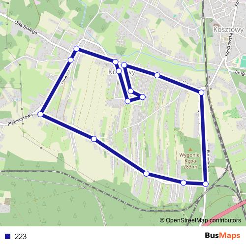 223 bus Line Map