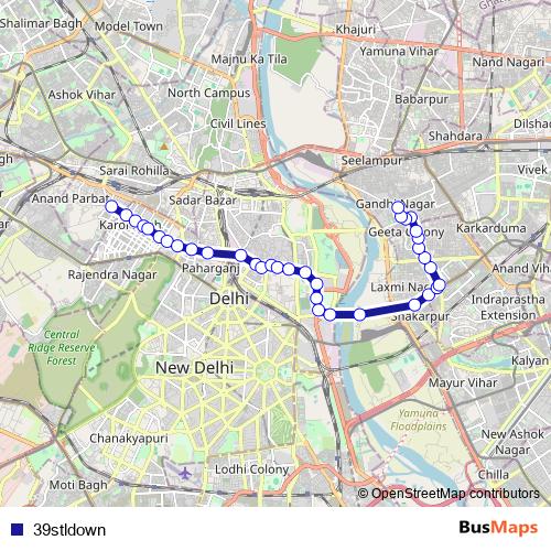 39stldown bus Line Map