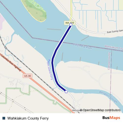 Wahkiakum County Ferry ferry Line Map