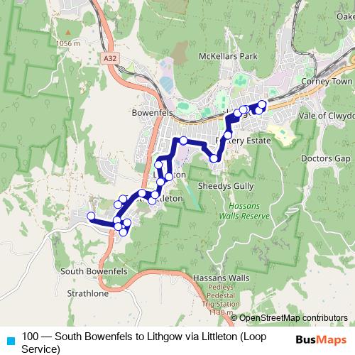 100 bus Line Map