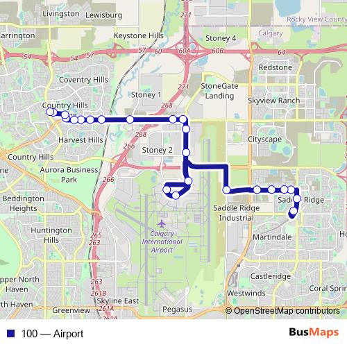 100 bus Line Map